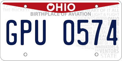 OH license plate GPU0574