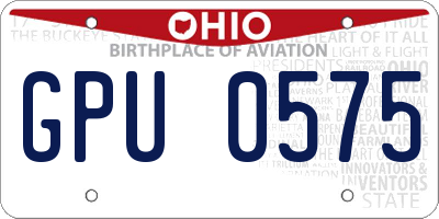 OH license plate GPU0575