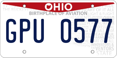 OH license plate GPU0577