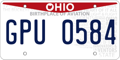 OH license plate GPU0584