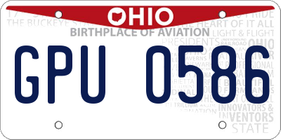 OH license plate GPU0586