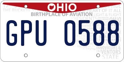 OH license plate GPU0588