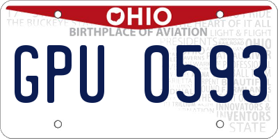 OH license plate GPU0593