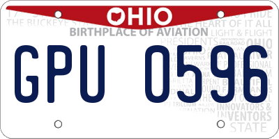 OH license plate GPU0596