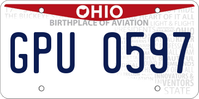 OH license plate GPU0597