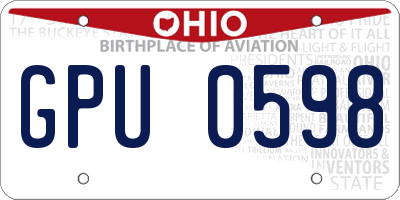 OH license plate GPU0598