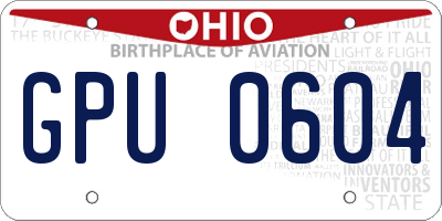 OH license plate GPU0604