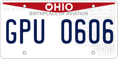 OH license plate GPU0606