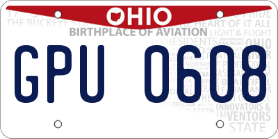 OH license plate GPU0608