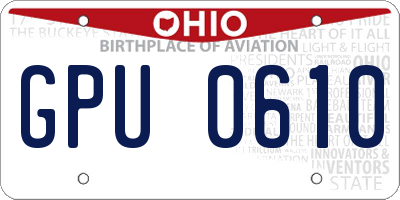 OH license plate GPU0610