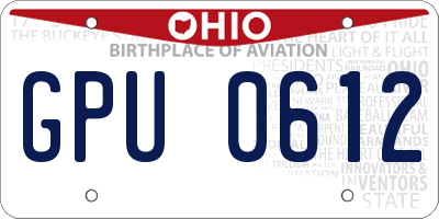OH license plate GPU0612
