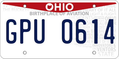 OH license plate GPU0614