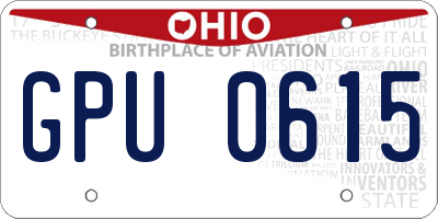 OH license plate GPU0615