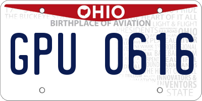 OH license plate GPU0616