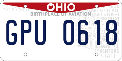 OH license plate GPU0618