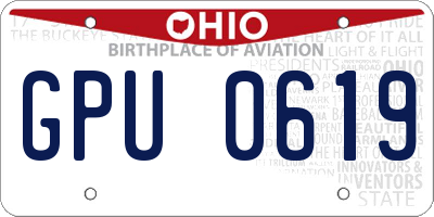 OH license plate GPU0619