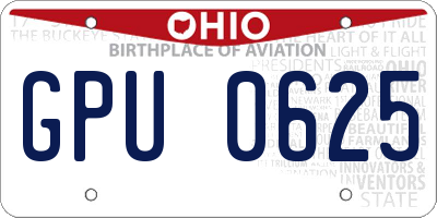 OH license plate GPU0625