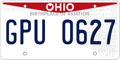 OH license plate GPU0627