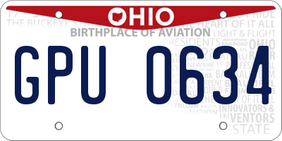 OH license plate GPU0634