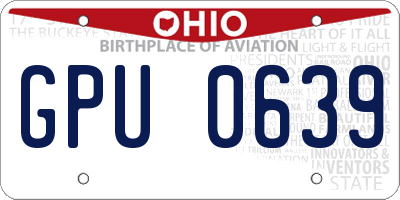 OH license plate GPU0639