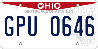 OH license plate GPU0646