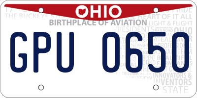 OH license plate GPU0650