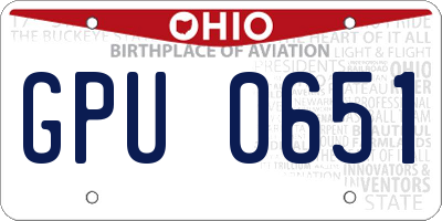 OH license plate GPU0651
