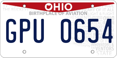 OH license plate GPU0654