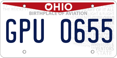 OH license plate GPU0655