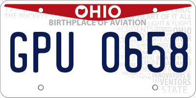 OH license plate GPU0658