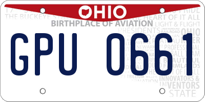 OH license plate GPU0661