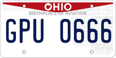 OH license plate GPU0666
