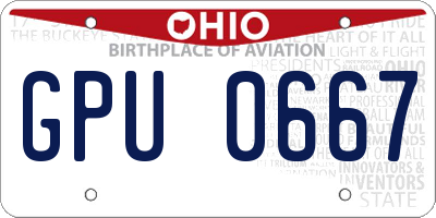 OH license plate GPU0667