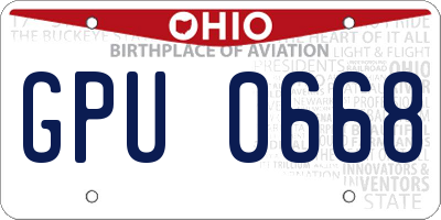 OH license plate GPU0668