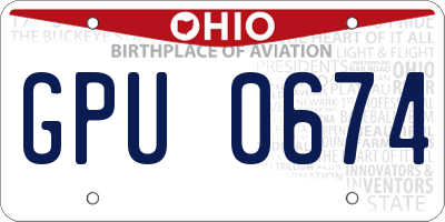 OH license plate GPU0674