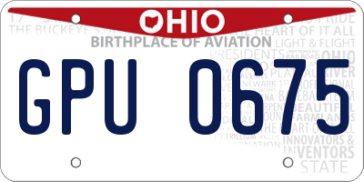 OH license plate GPU0675