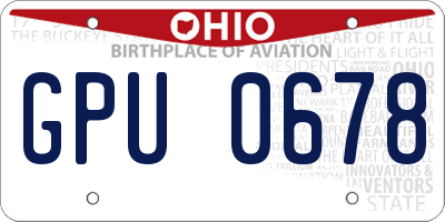 OH license plate GPU0678