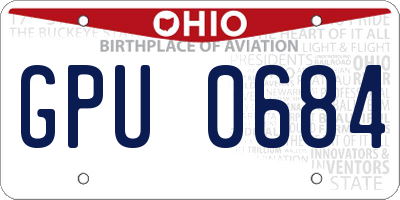 OH license plate GPU0684