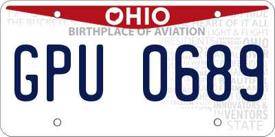 OH license plate GPU0689