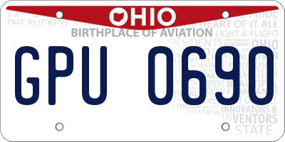 OH license plate GPU0690
