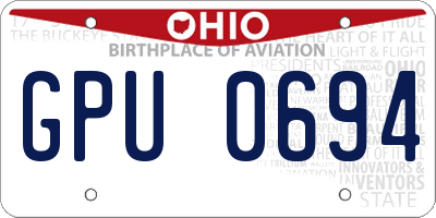 OH license plate GPU0694