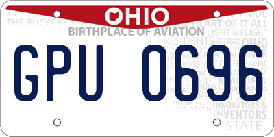 OH license plate GPU0696