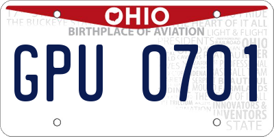 OH license plate GPU0701