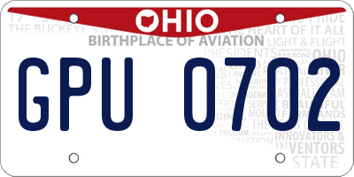 OH license plate GPU0702