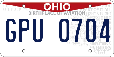 OH license plate GPU0704