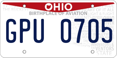 OH license plate GPU0705