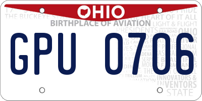 OH license plate GPU0706