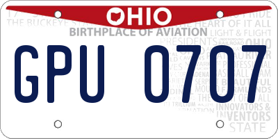 OH license plate GPU0707
