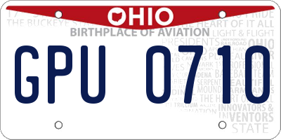 OH license plate GPU0710