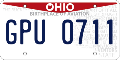 OH license plate GPU0711